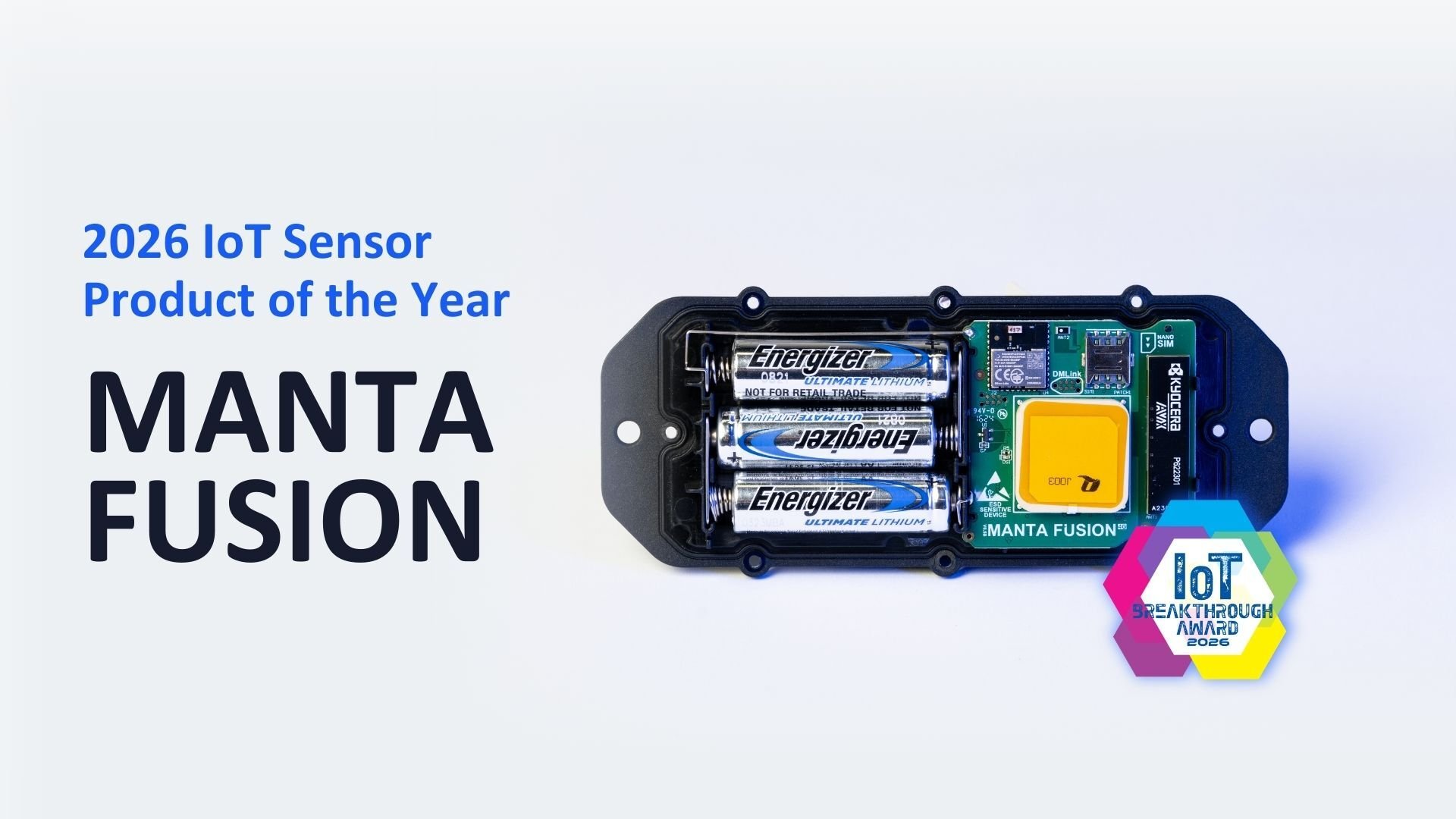 Manta Fusion Named “IoT Sensor Product of the Year” in 2026 IoT Breakthrough Awards Program