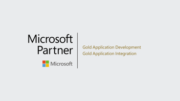 Microsoft Partner logo showcasing Gold Application Development and Gold Application Integration certifications, representing trusted enterprise technology partnership.